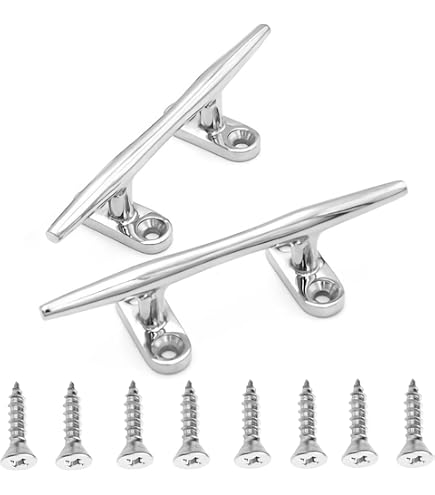 Lot De 4 Taquets De Bateau 8 Pouces En Acier Inoxydable 316 - Base Ouverte, Avec Vis, Pour Amarrage Quai - 8