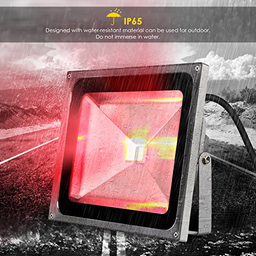 Albrillo LED 50W RGB Fluter mit 16 Farben inkl. Fernbedienung & Stecker, IP65 - 4