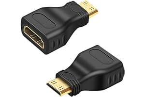 EUZUXU 2PCS Mini Hdmi to Hdmi Adapter, Mini HDMI Adapter, Hdmi Male to Female Adapter 1080p, for Laptop, HDTV, PC, Monitor, PS, Xbox, DVD