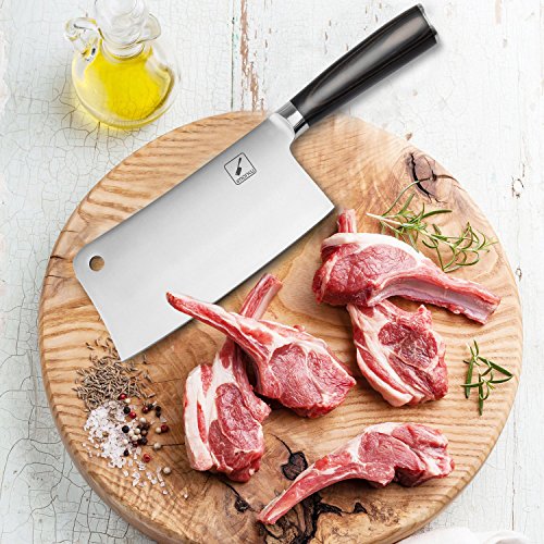 Hackmesser, Imarku 18 cm Chinesisches Kochmesser, Chefmesser aus Hochwertigem Spezialedelstahl mit Holzgriff, Hackbeil für Küchen und Haushalt - 8