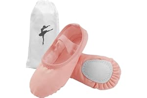 BananaHome Girls Ballet Shoes Highly Stretch Canvas Adult Ballet Slippers Split Sole Yoga Dance Shoes Slippers Flats Pumps for Women Toddlers Kids