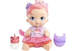 My Garden Baby - Amica JuniorGattina Bambola (30,5 cm) e accessori, con pannolino riutilizzabile, bavaglino e biberon, regalo e giocattolo per bambini 3+ Anni, HHL21