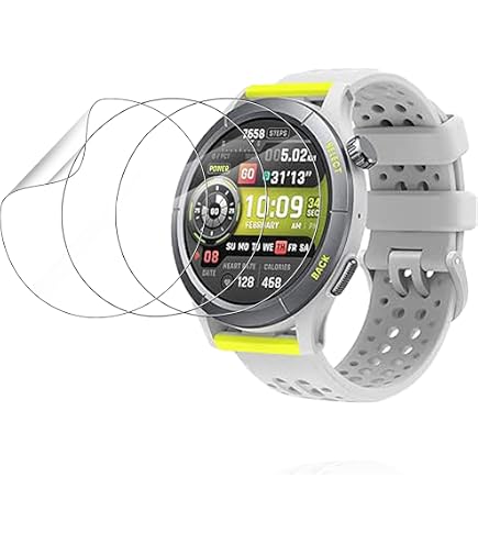 GIOPUEY Pellicola Protettiva per Amazfit Active 2, [6 Pezzi] Flessibile TPU Schermo Protezione Pellicola [Extra-Sottile] [Anti-graffio] - Trasparente
