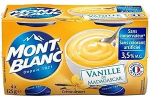 Mont Blanc Crème dessert saveur vanille - Les 4 pots de 125 g