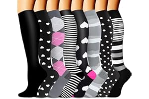 beusilay Calze a Compressione Graduata per Donna e Uomo,Calzini Compressione 15-20 mmHg,Calze Di Sostegno per Medici,Viaggi,aereo,Sport,Gravidanza,Infermieristica,Corsa