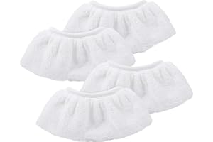 DHinkyoung 4 Pcs Microfibre Cloth Cover for Karcher Steam Cleaner, Washable Replacement Cloth Terry Steam Mop Pads Compatible with Karcher Steam Cleaner EasyFix SC2 SC3 SC4 SC5 Hand Nozzle Accessories