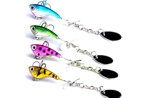 FNAPE Leurres de Pêche 4 Pièces 8.8 cm 11 g Artificiel Leurres Jigs Dur Leurres Topwater Crochets Crankbait Swimbait Leurre Crochets Crankbait Appâts Bioniques pour l'eau salée et l'eau