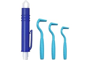 WOLMIK Tick Remover Set - 4 Piece Tick Remover Tool Set, Professional Tick Remover Kit with 1 Tick Tweezer, Pen and 3 Tick Hooks, Painless Tick Remover for Dogs, Cats