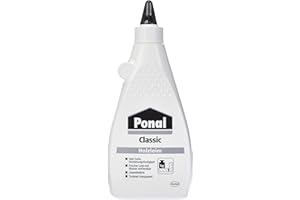 Ponal Classic, gebrauchsfertiger Holzleim mit hoher Verleimungsfestigkeit, Holzkleber für Montage-, Flächen- & Fugenverleimungen, transparenter Bastelleim, 1x550g