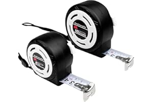 Noxtioanip 2 Pièces Mètre à Ruban 5 m/10 m, Mètre Ruban, Mesure Auto Lock Autobloquant, Tape Large avec Échelle Métrique, Blocage du Tape, Main Confortable, Cadeau Homme Anniversaire Noël