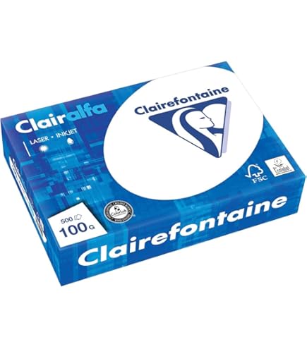 Papier Pour Imprimante Clairefontaine 1821 DCP - 500 Feuilles A4 100 G/m², Qualité Supérieure Pour Impressions Couleur