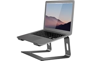 Orionstar Laptop Stand for Desk, Aluminum Laptop Riser, Portable Computer Stand for Apple Mac MacBook Air Pro 10-15.6 Inch Notebook Computer, Detachable Ergonomic Elevator Holder Macbook Stand, Black