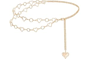 Liutufy Metal Waist Chain Women - Love Hearts Pendant Adjustable Chain Belt