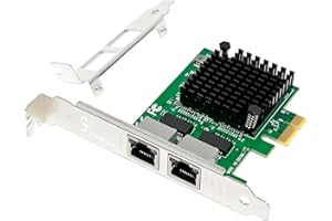 XikeStor Dual PCIe X1 2.5GBase-T Network Adapter with Intel I226-V 2500/1000/100Mbps PCI Express Gigabit Ethernet NIC Card RJ45 LAN Controller for Windows 10/11 with Low Profile Bracket