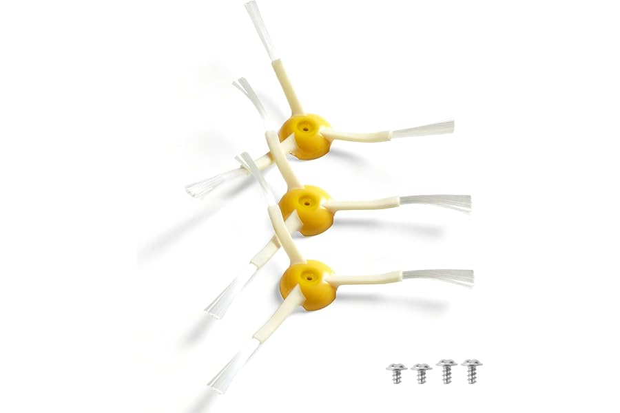 Pack de 3 Cepillos Roomba + 4 tornillos de distintos tamaños para optimizar la adaptabilidad. Recambio Roomba Compatible