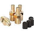 WYNNsky Tank Valve, Standard Valve Core with 1/4''NPT Male Threads, 4 Pieces Brass Valve with Sealing Caps