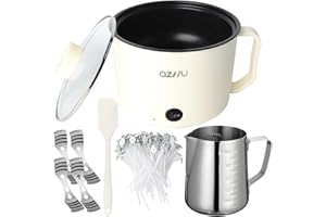 LPQKCcY Wax Melter for Candle Making 1.8L Non-Stick Electric Wax Melter with 550ml Candle Wax Melting Pot 100 Wicks & 4 Centering Device DIY Candle Soap Crafts Making Warmer Heater Supplies