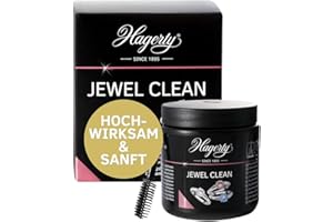 ‎HAGERTY Hagerty Jewel Clean Schmucktauchbad für Edelsteine Gold Platin 170 ml I Effektiver Schmuckreiniger Diamanten Saphire Rubine I Schmuck-Reinigungsbad für erneuerten Glanz I mit Korb und Bürste