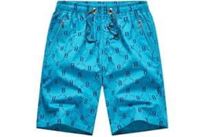 Bsrpolry - Pantaloncini da uomo estivi casual, classici, vita elasticizzata, con tasche, in cotone ad asciugatura rapida, per allenamento e corsa