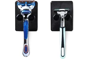 BIBERTY Soporte para maquinilla de afeitar - Soporte adhesivo para cuchilla de afeitar - Soporte de pared para baño para cuchillas de afeitar venus gillette - Pack de dos soportes cuchillas de afeitar mujer