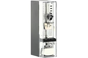 Wittner Metronom Taktell Super-Mini Serie 880 - Kunststoffgehäuse - Ohne Glocke - Schwarz - Mechanisch zum Aufziehen - Keine Batterien erforderlich - Made in Germany