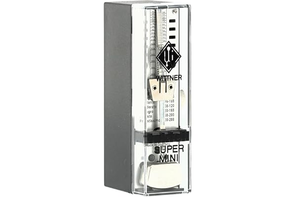 Wittner Métronome Taktell Super-Mini Série 880 - Boîtier en plastique - Sans cloche - Noir - Mécanique à remonter - Pas de piles nécessaires - Fabriqué en Allemagne