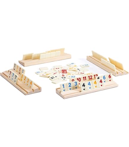 SEMUS Original Star Rummy/Okey - Juego De Fichas De Melamina Extra Mate, 104 Piezas + 2 Comodines, Tamaño 38x26x4.5 Mm