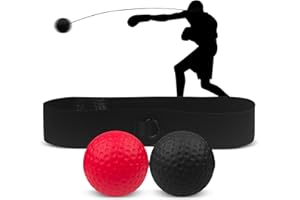 Rseuphiee Boxen Reflexball, Boxen Training Ball, 2 Verschiedene Boxbälle, 1 Verstellbares Stirnband, Boxtraining Trainingsgerät, für Reaktion, Agilität, Schlaggeschwindigkeit, Kampffähigkeit