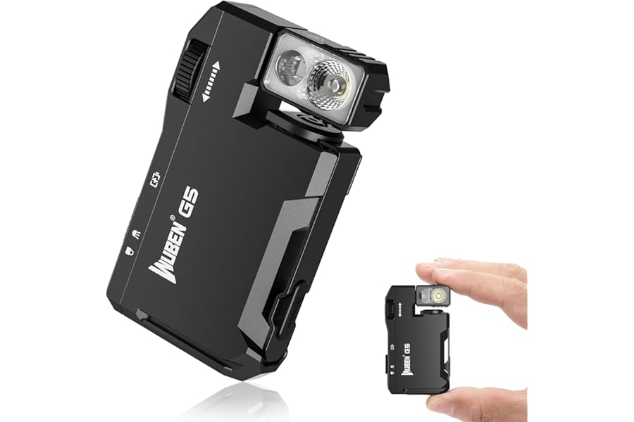WUBEN G5 Rechargeable Torch, 400 Lumens Super Bright EDC Small Torches with RGB Light, Mini Magnetic Keychain Torch, Lightweight Small Camping Flashlight for Outdoor Home Emergencies (Black)