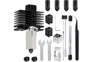 YOTINO 3D Printer Hotend Kit for Bambu Lab P1P/P1S (P1 Series) – 36-Piece Replacement Set with 0.2mm Hardened Steel Nozzle, Including Wrenches, Thermistor & Silicone Socks for P1 3D Printer Maintenance