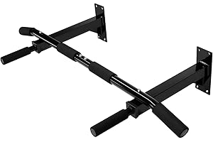 T-LOVENDO.ES T-LoVendo Barra de Dominadas para Pared. Crossfit. Pull-up bar. Con Tornillos incluidos. Soporta hasta 140kg. Gimnasio en Casa. Ejercicios para biceps, espalda, dorsales, hombros. Negra. Calidad.