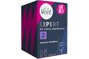 Veet Expert - Lot de 3 Crèmes Dépilatoires 2x50 ml - Maillot (3x 2 tube de 50ml)