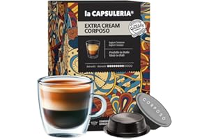 Caffè EXTRA CREAM, corposo (192 Capsule) compatibili con Lavazza A Modo Mio, 12 Confezioni da 16 Capsule, doppia crema vellutata, gusto ricco e intenso, aroma avvolgente e persistente (La Capsuleria)