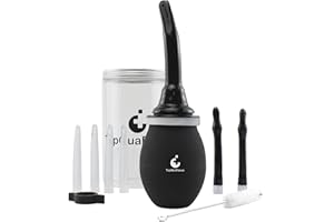 TopQuaFocus - Bombilla para enema de 14.5 oz, ducha anal extragrande para hombre, mujer, limpieza de colon, sin BPA ni ftalatos, color negro