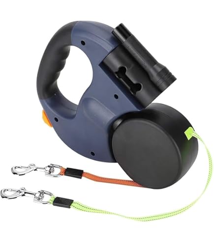 Guinzaglio Doppio Retrattile Per 2 Cani - 3m, Con Luce LED, Anti-Groviglio, Per Cani Piccoli - Foto 2