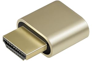 ADWITS 1-Pack 4K 2K 1080P 30Hz bis 60Hz Unterstützung HDMI Display Emulator DDC EDID Headless Ghost Monitor Adapter Dummy Stecker, Höchste 4096x2160 @ 60Hz - Gold Farbe