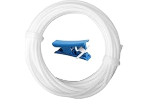 HCUNBSU 6M PTFE Hose (4 mm OD, 2 mm ID), PTFE Hose for 1.75 mm 3D Printer Filament, PTFE Teflon Tube with Hose Cutter