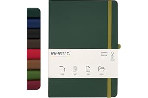 INFINITYMARKET Infinity Notebook Journal, Maestro Journal Notebook Ruled Paper - A5 size 80 GSM Thick Lined Paper Hard Cover Classic Writing Journals, Diary with Rear Pocket & Pen Holder
