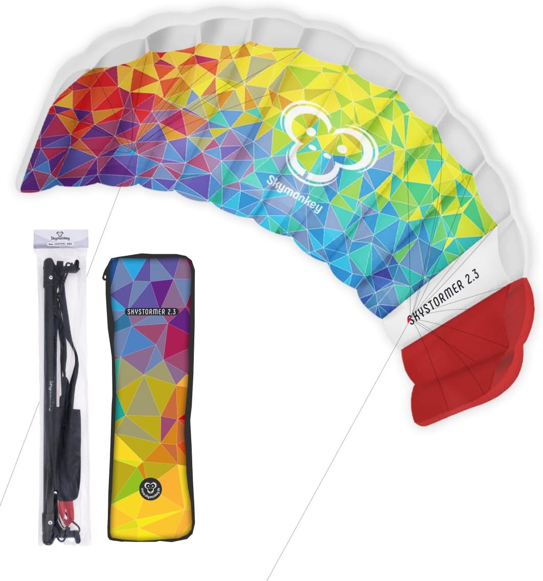 Skymonkey Skystormer Parafoil Cometa acrobática Ready 2 Fly - 180 cm / 230 cm Envergadura