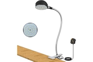 YOUTEMEI Led Work Light,12W Clip On Light, IP65 Water Proof Flexible Gooseneck Lamp 1320 Lumens for Lathe Milling, Drill Press, Industrial Lighting [Energy Class A+++]