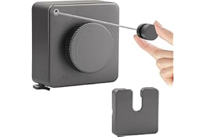 GAESHOW Tendedero Retractable, Cuerda de Lavandería Extensible de 4.8m, Línea de Lavandería Montada en la Pared para Interiores, Exteriores, Balcón (Gris)