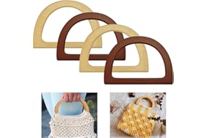ZACUDA 4 PCS Asas de Madera para Bolso Manijas de Madera de Repuesto para Bolsos Asas para Bolsos de Madera Asa de Madera de Repuesto para Bolso Asas de Madera en Forma de D para DIY Bolsa (2 Colores)
