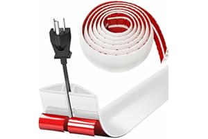 BOCGUY Pasacables Suelo, Canaleta Cables Suelo, 5M x3cm Protector de Cables para Suelo, Cubiertas de Suelo para Cables Autoadhesiva Montaje para Todos los Hogar, Oficina, Escuela,Almacén(Blanco-Redondeado)