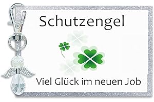 MKISHINE Schutzengel Schlüsselanhänger Geschenk - Viel Glück im neuen Job - Glücksbringer für die neue Arbeitsstelle/neuer Beruf/Berufseinstieg
