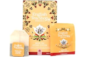 English Tea Shop - White Tea Lychee Cocoa- Pack of 20 Tea Bag Sachets (Pack of 6)