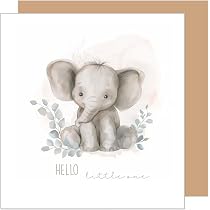 Edition Seidel Premium Birth Card - Giraffe Design Baby Announcement Card