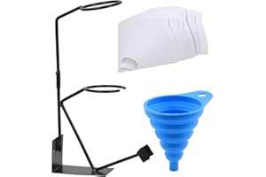 Swpeet 52Pcs 15 "Global Gravity Feed Vernice Pistola A Spruzzo Supporto Stand con supporto del filtro, 12CM Imbuto In Silicone, 100 Micron Filtro Vernice con fine Nylon Mesh Assortimento Kit per HVLP