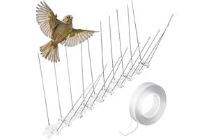 badaren Pic Anti Pigeon, 10 Pièces x25cm Pique Anti Pigeon, Anti Pigeon, Pic Pigeon Inoxydable, Repulsif Pigeon, Anti Pigeons pour Balcon, Pic Anti Oiseaux pour Corbeaux, Moineaux, Chats-2.5 M (B)