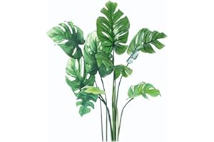 Glorlliant Pegatinas de Pared Planta Tropicales, 30x90cm Vinilos de Pared Decorativos Plantas Tropicales Verdes Flores, Decoración de Pared para Salón, Dormitorio, Cocina O Baño