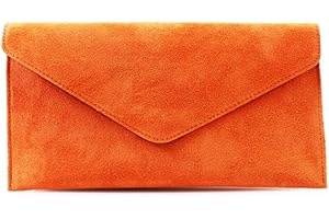 RS.FASHIONS Women's Suede Italian Leather Envelope Clutch bags, Evening bags, suede clutch bags